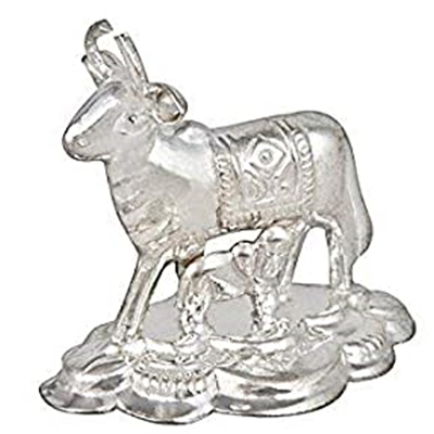 "Silver Cow and Calf Idol - Click here to View more details about this Product